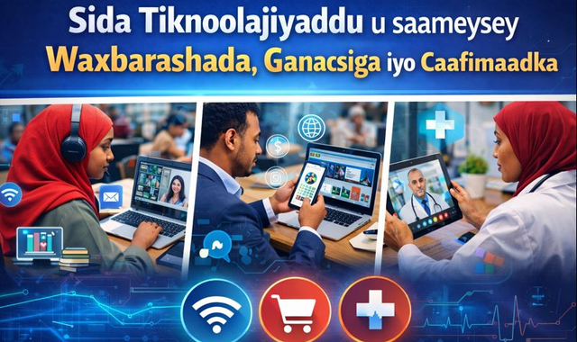 Sida Tiknoolajiyaddu u saameysey Waxbarashada, Ganacsiga iyo Caafimaadka