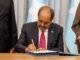 President Hassan Sheikh has officially signed today the new country's constitution