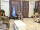 Sheekh Aadan Madoobe oo la kulmay saraakiisha ciidamada dowladda iyo kuwa amniga Koonfur Galbeed