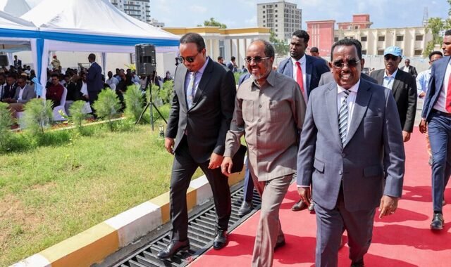 Madaxweyne Xasan Sheekh oo maanta xarigga ka jaray xarunta cusub ee wasaaradda arrimaha gudaha