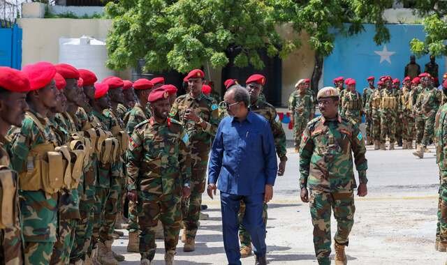 Madaxweyne Xasan Sheekh oo maanta xariga ka jaray xarunta taliska guutada 77 ee ciidanka xoogga dalka