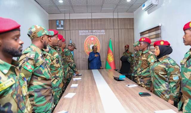 Madaxweyne Xasan Sheekh oo maanta xariga ka jaray xarunta taliska guutada 77 ee ciidanka xoogga dalka