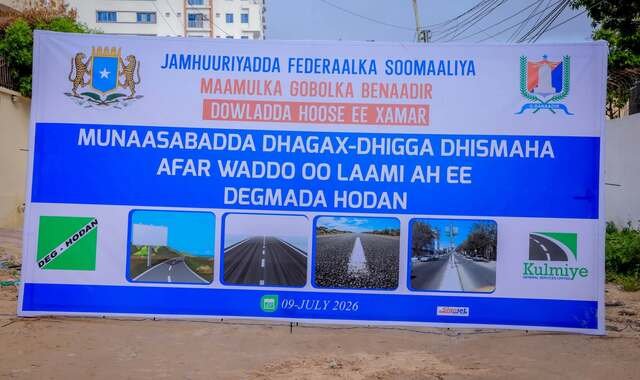 Guddoomiyaha gobolka Banaadir oo maanta dhagax-dhigay mashruuca dhismaha afar waddo oo laami ah